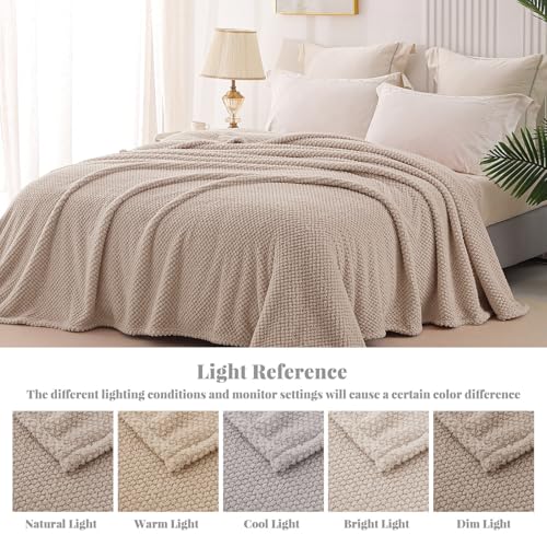 Soft Fleece Twin Size Bed Blanket (Camel / Twin(60x80 In))