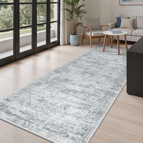 Washable Hallway Runner Rug 4x8 Kitchen Entry Rugs Non (Grey / 4' x 8' (Runner))