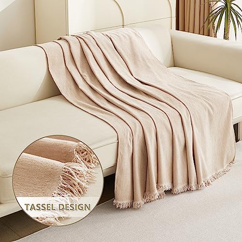 Couch Cover 3 Cushion Sofa with Tassel Chenille Sofa Covers Couch Covers for 3 Cushion Couch Sofa Slipcovers for Sectional l Shaped Couch Dogs Protector Furniture Covers (91" x 150" / Tassels Edge-khaki)
