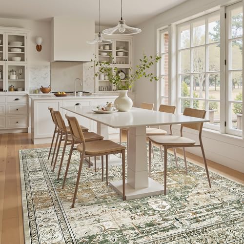 6x9 Area Rug for Living Room Washable Rugs Non (Olive Beige / 6' x 9' (Rectangular))