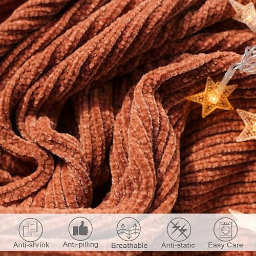 Throw Blanket for Couch (B-orange Rust / 60*80'')