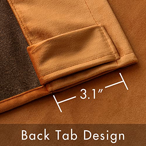 Velvet Curtains 52x96 inches 2 Panels Gold Brown Blackout Curtains (Gold Brown / 52"W x 96"L (Pack of 2))