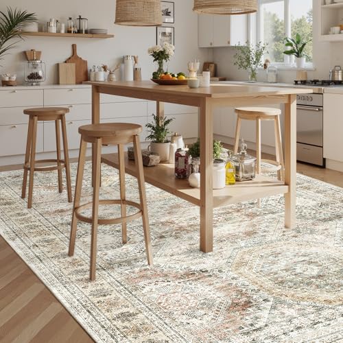 9x12 Area Rugs for Living Room Washable Rug Non (Brown/Pink / 9' x 12' (Rectangular))