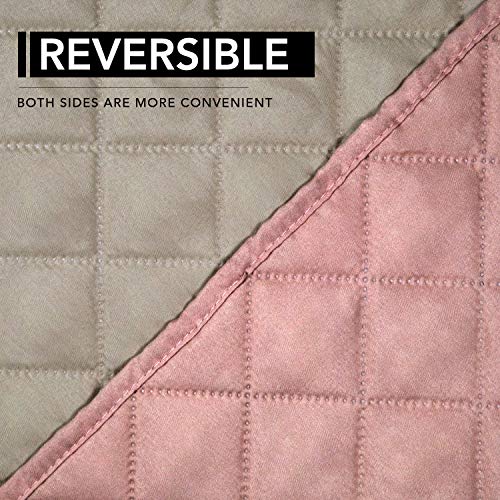 Reversible Couch Cover (Pink/Beige / Large Recliner)
