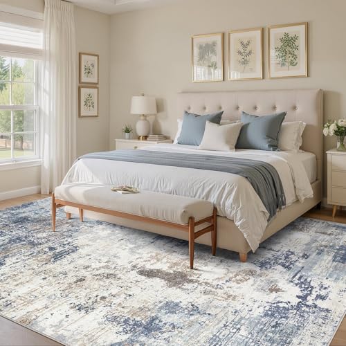 9x12 Area Rug Living Room Rugs (Denim Blue / 9' x 12' (Rectangular))
