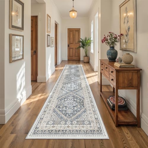 Runners for Hallway 12ft (Blue/Beige / 2'6" x 12' (Runner))