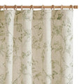 Green Floral Linen Curtains Lined 63 Inch Vintage Back Tab 2 Panels (Charlotte Sage Green / 50"W x 63"L (Pack of 2))