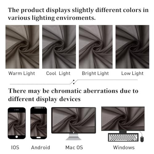 Chocolate Sheer Curtains 54 Inch Length 2 Panels (Chocolate / 42"W x 54"L (Pack of 2))