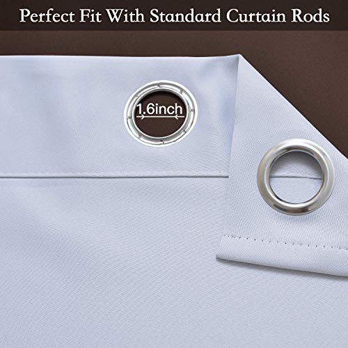 Ombre Gradient Brown White to Gray Curtains for Bedroom (52"W x 72"L (Pack of 2) / Brown and White)