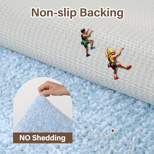 48x24 Bathroom Rugs Non Slip Washable (Light Blue / 2' x 4' (Rectangular))