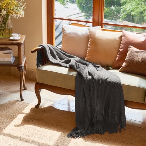 Throw Blanket for Couch (G-dark Grey / 60*80'')