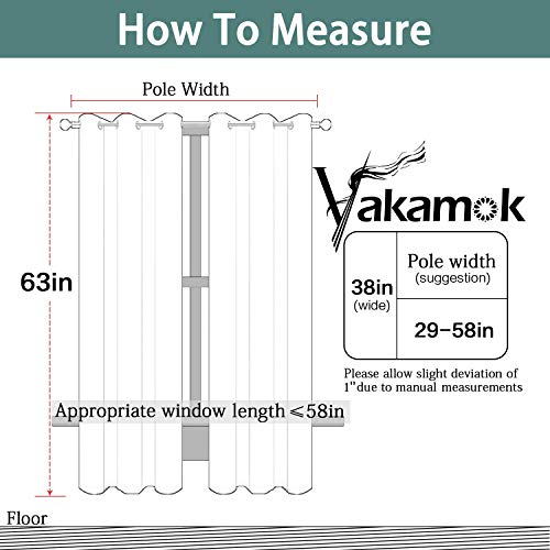 63 Inch Length Blackout Curtains for Bedroom (Navy Blue / 38"W x 63"L (Pack of 2))
