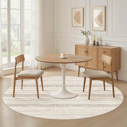 Round Rug Boho Area Rugs (Brown Tan / 5' X 5' (Round))