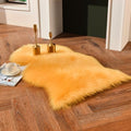 Yellow Faux Sheepskin Rug 2x3 ft (Yellow / 2' x 3' (Oval))