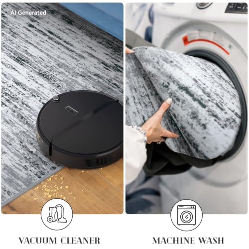 Abstract 2x3 Area Rug Small Washable Entryway Rug Non Slip Door Mat (Black Gray White / 2' x 3' (Rectangular))