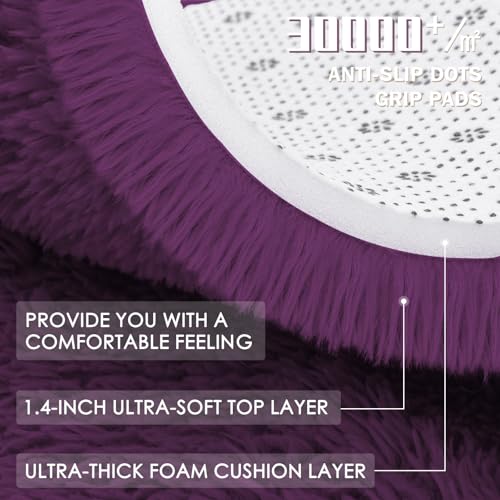 Dark Purple Round Rugs for Bedroom (3 Ft Round / Dark Purple)