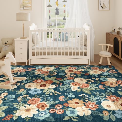 8x10 Area Rug for Living Room (Prussian Blue (Big) / 8' x 10' (Rectangular))
