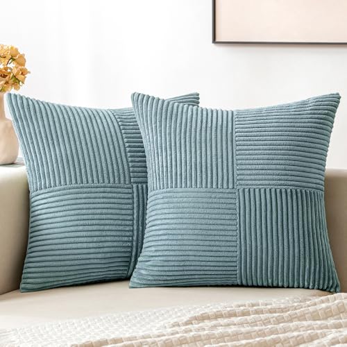 Slate Blue Decorative Throw Pillow Covers for Couch 20x20 Inch (20" x 20" (Pack of 2) / Slate Blue)