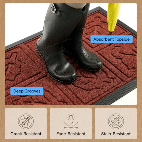 WeatherMAX Door Mat (Burgundy Leaves / 35" x 23")
