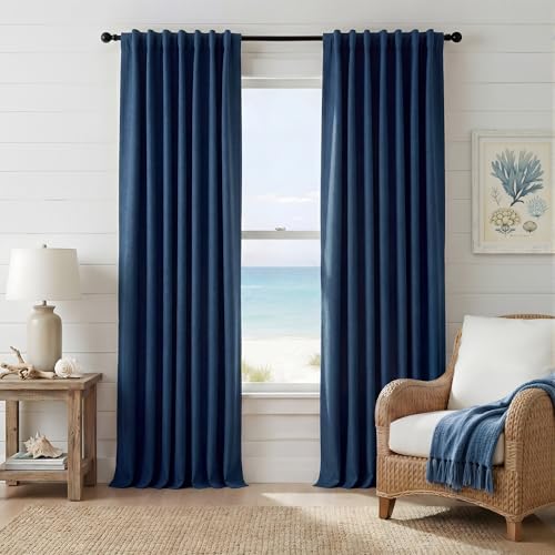 Navy Blue 100% Blackout Curtains for Bedroom 96 inches Long 52 inches Wide (Navy Blue / 52"W x 96"L (Pack of 2))