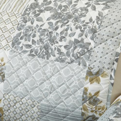 Reversible Patchwork Loveseat Cover (Loveseat / Patchwork - Grey)
