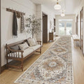 Hallway Runner Rug 2'6''x14' Kitchen Runners Vintage (Turmeric/Grey / 2'6" x 14' (Runner))