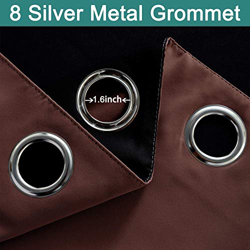 Brown 100% Blackout Patio Door Curtain Panels W100 x L84 (100"W x 84"L (Pack of 1) / Chocolate Brown)