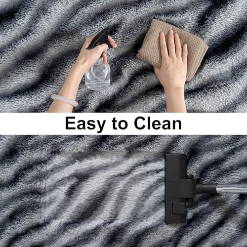 Soft Runner Rugs for Bedroom Hallways (2' x 6' (1 pc) / Black and White)