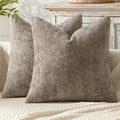 Decorative Couch Throw Pillow Covers 22x22 Inch Neutral Khaki 2 Pack (22" x 22" (Pack of 2) / Khaki)