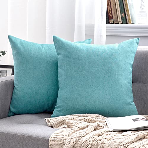 Decorative Outdoor Pillow Covers Waterproof 18x18 Turquoise (18" x 18" (Pack of 2) / Turquoise)