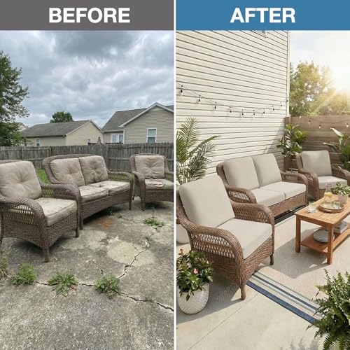 8Pcs Patio Cushion Covers (Taupe / 8PCS)