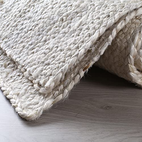 Hand Woven Jute Braided Runner (2'x6' / Off White)