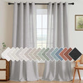 2 Pack Ultra Luxurious Solid High Woven Linen Elegant Semi Sheer Curtains Nickel Grommet Breathable and Airy Drapes for Bedroom (52"W x 96"L (Pack of 2) / Dove)