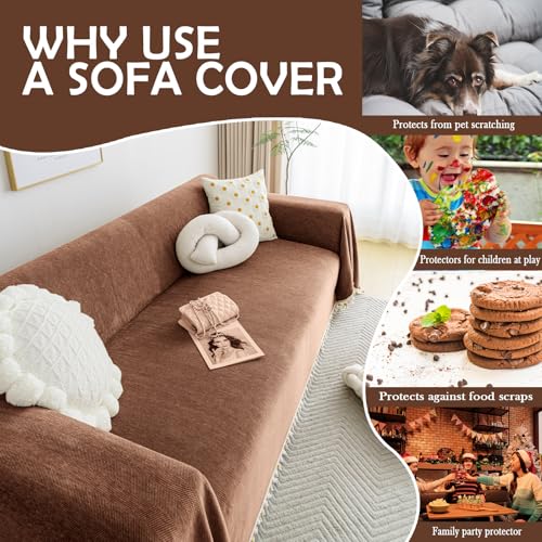 Boho Style Sofa Cover with Tassels (71" x 134" / Tassel Ball: Chocolate)