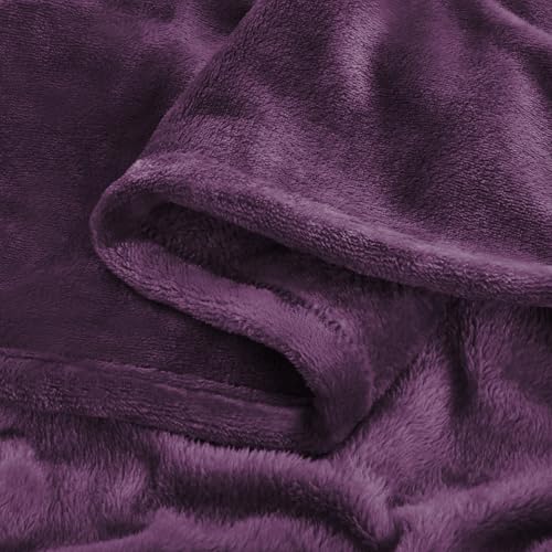 Fleece Blanket Soft Plush Full Bed Blanket Purple 84"x90" (Purple / Full(84"x90"))