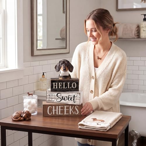 4 Pcs Farmhouse Dachshund Bathroom Decor (Dachshund)