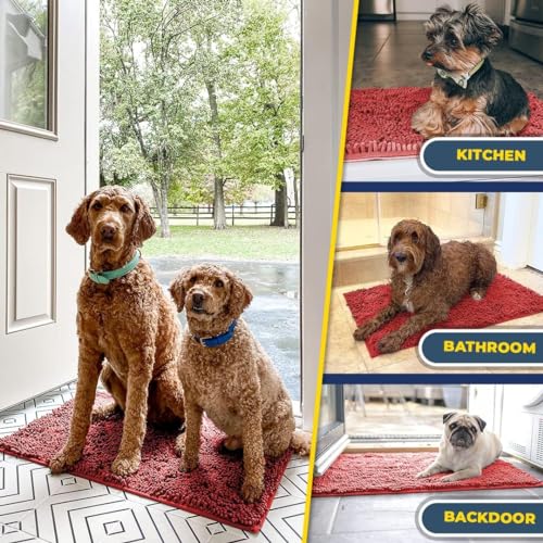 Super Water Absorbent Door Mat Indoor (Red / 24" x 120")
