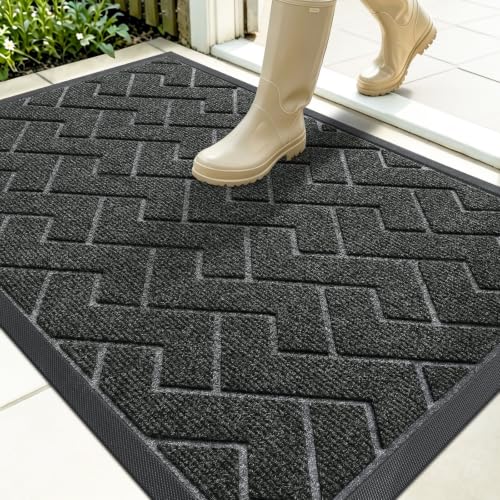 Front Door Mat Outside 35x23 (Black / 35" x 23")