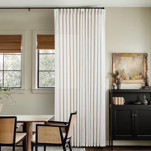 Natural Extra Wide Pinch Pleat 100 x 108 Inch Linen Curtains (Natural / 100"W x 108"L (Pack of 1))