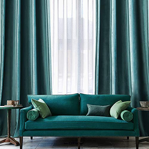 Velvet Curtains Teal 52 x 84 Inch Length Set of 2 (Teal / 52"W x 84"L (Pack of 2))