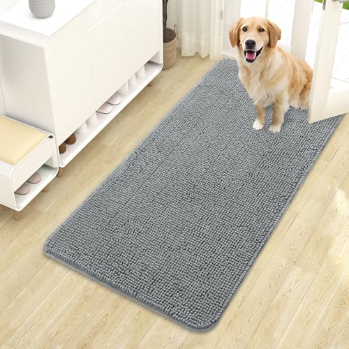 Dog Door Mat for Muddy Paws 44x24 (Grey / 44" X 24")