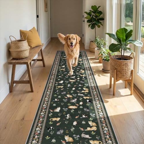 2x10 Washable Hallway Runner Rug (Sage Green / 2x10)