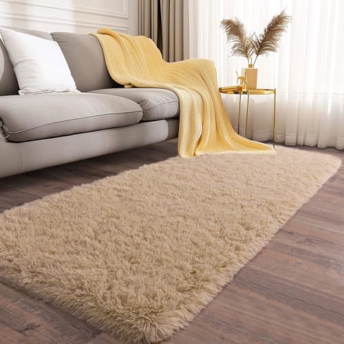 Soft Runner Rugs for Bedroom Hallways (2' x 6' (2 pcs) / Beige)