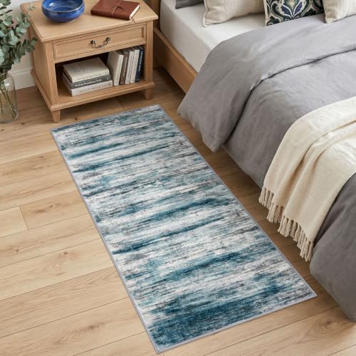 Modern Hallway Runner Rug 2x5 Washable Kitchen Runner Rugs Blue (Blue / 2' x 5' (Runner))