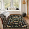 5x8 Black Rug for Bedroom (5' x 8' (Rectangular) / Black / Multi)