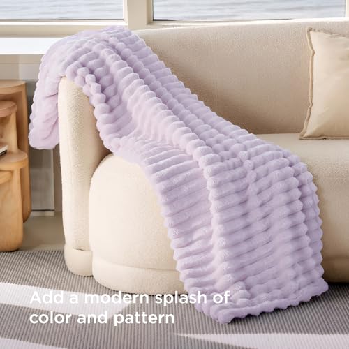 Soft Twin Blanket for Bed Decor Gifts Lavender Fog 60"x80" (Lavender Fog / Twin)