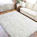 Soft Fluffy Faux Fur Rugs for Bedroom Bedside Rug 4x6 Feet (White / 4 x 6 Feet (Rectangular))