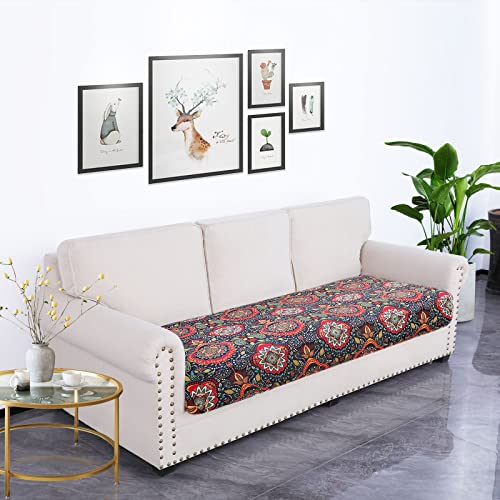 Printed Couch Cushion Covers (Red & Black / Seat Cover Large)
