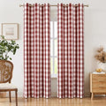 Red White Buffalo Plaid Check Grommet Curtains 90 Inch Length (Red/White / 40"W x 90"L (Pack of 2))
