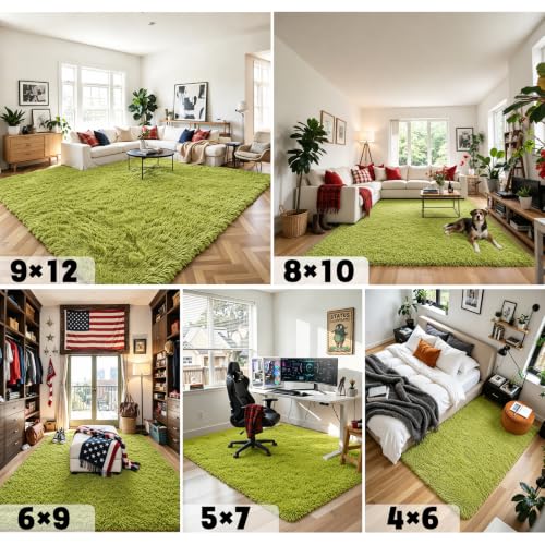 4x6 Area Rugs for Bedroom (Grass Green / 4' x 6' (Rectangular))